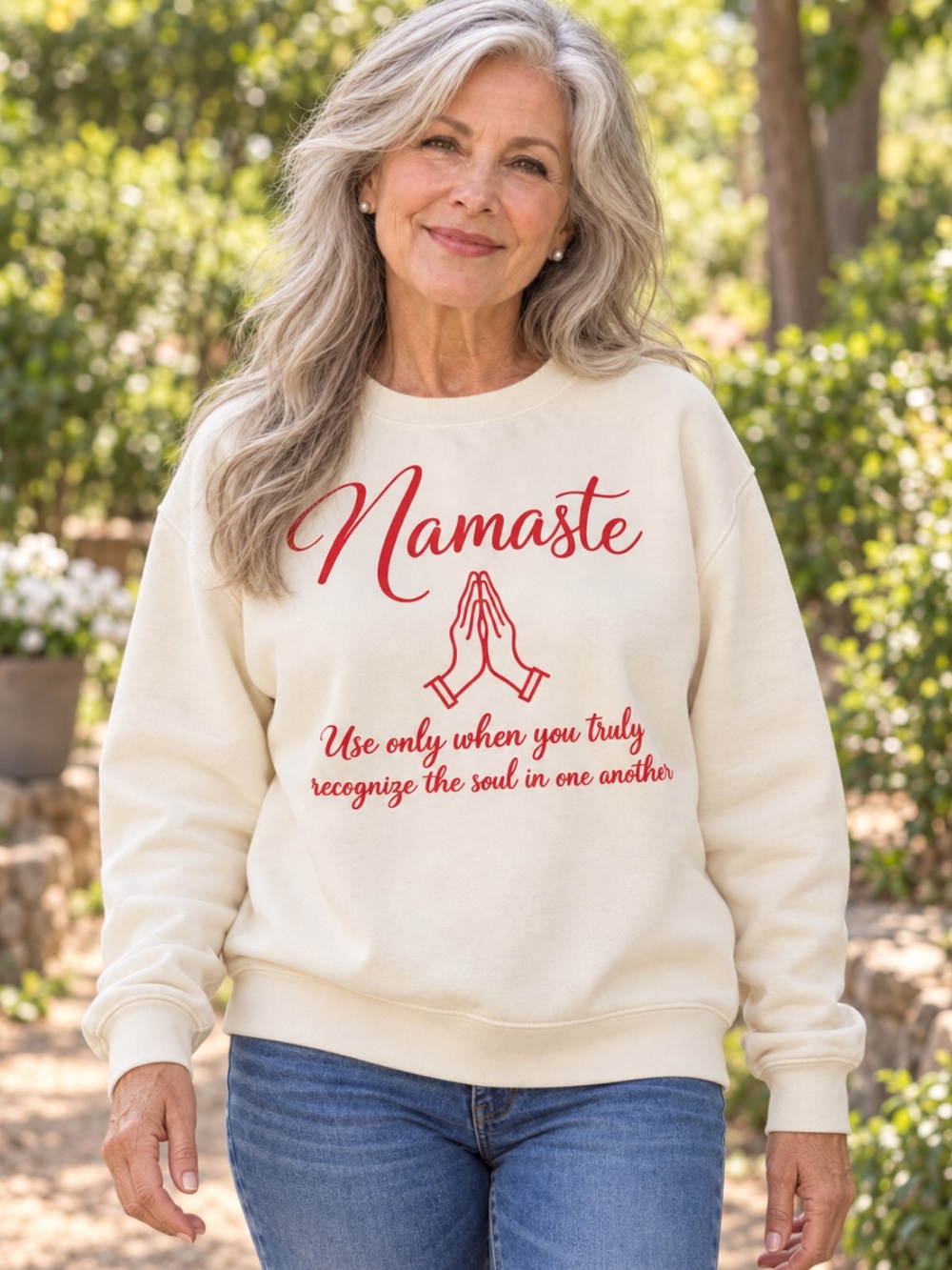Karuna Devi Inspirational Wear - NEW! Namaste Crewneck Sweatshirt
